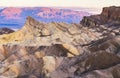 Zabriskie point at sunset,death valley national park,california,usa Royalty Free Stock Photo
