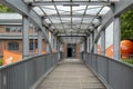 Zabrze, Poland - June 18, 2023: Adit Queen Louise. Carnell zone. Steel footbridge leading to the chain bath