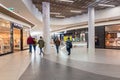 Zabrze. Poland 8 Maj 2021. Shopping Platan City Center background. People shopping in modern commercial mall center