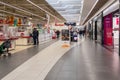 Zabrze. Poland 8 Maj 2021. Shopping supermarket in Platan City Center Zabrze. Interior of retail centre store in soft