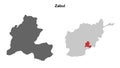 Zabul outline map Royalty Free Stock Photo