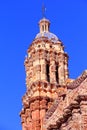 Baroque belfry of the Zacatecas cathedral, mexico  I Royalty Free Stock Photo