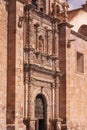 Detailed facade of Unesco heritage cathedral, Zacatecas, Mexico, December 21st, 2017 Royalty Free Stock Photo