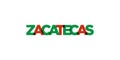 Zacatecas in the Mexico emblem. The design features a geometric style, vector illustration with bold typography in a modern font.