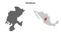 Zacatecas outline map Royalty Free Stock Photo