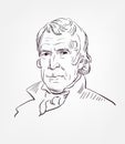 Zachary Taylor usa president vector sketch portrait