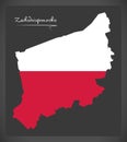 Zachodniopomorskie map of Poland with Polish national flag illus Royalty Free Stock Photo