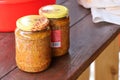 Zacusca - vegetable spread popular in Romania Royalty Free Stock Photo