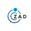 ZAD letter technology logo design on white background. ZAD creative initials letter IT logo concept. ZAD letter design Royalty Free Stock Photo