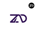 ZAD Logo Letter Monogram Design Royalty Free Stock Photo