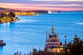 Zadar archipelago. Colorful sunset in Kali harbor bay on Ugljan island view Royalty Free Stock Photo