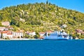 Zadar archipelago. Small island of Osljak ferry port and waterfront view Royalty Free Stock Photo