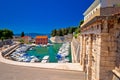 Zadar city gate and Fosa harbor view