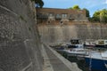 Zadar city walls. Smal marina by the main town gate