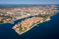 Zadar Cityscape and Skyline with Beautiful Old Town In Croatia. Drone Photo Shoot with Adriatic Sea in Foreground and Old Town In Royalty Free Stock Photo