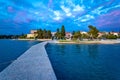 Zadar coast blue evening view Royalty Free Stock Photo