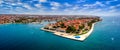 Zadar, Croatia - Aerial panoramic view of the old town of Zadar by the Adriatic sea with sea organ, yacht marina Royalty Free Stock Photo