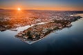 Zadar, Croatia - Aerial panoramic view of the old town of Zadar by the Adriatic sea with Zadar skyline Royalty Free Stock Photo