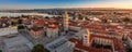 Zadar, Croatia - Aerial panoramic view of old town of Zadar with the Church of St. Donatus and Cathedral of St. Anastasia Royalty Free Stock Photo