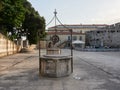 Zadar, Croatia - July 27, 2021: The Five Wells Square and the Captain`s Tower