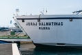 Zadar, Croatia - July 20, 2016: Jadrolinija ferry boat in Gazenica port. Royalty Free Stock Photo