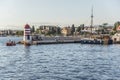 A small lighthouse and pier in the city of Zadar, Croatia.