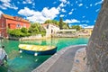 Zadar. Historic Fosa harbor bay in Zadar boats and architecture colorful view