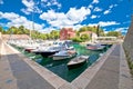 Zadar. Historic Fosa harbor bay in Zadar boats and architecture colorful view