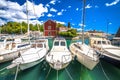 Zadar. Historic Fosa harbor bay in Zadar boats and architecture colorful view Royalty Free Stock Photo