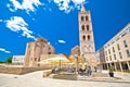 Zadar historic square and cathedral of st Donat view