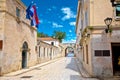 Zadar. Historic street and town gate in Zadar view