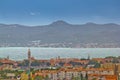 Zadar & Island of Ugljan panoramic Royalty Free Stock Photo
