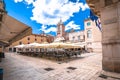 Zadar. People`s square in Zadar historic architecture and cafes view Royalty Free Stock Photo