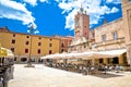 Zadar. People`s square in Zadar historic architecture and cafes view Royalty Free Stock Photo