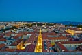 Zadar rooftops night aerial view Royalty Free Stock Photo