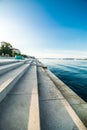 Zadar, Croatia - July, 2019: Zadar sea organs - musical instrument powered by the underwater sea stream