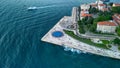 Zadar at sunset, Croatia. Aerial view of promenade Royalty Free Stock Photo