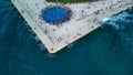 Zadar at sunset, Croatia. Aerial view of promenade Royalty Free Stock Photo