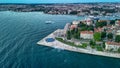 Zadar at sunset, Croatia. Aerial view of promenade Royalty Free Stock Photo