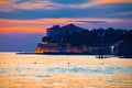 Zadar waterfront at golden sunset view Royalty Free Stock Photo