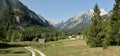 Zadnja Trenta valley with the summit of Bavski Grintavec in Triglav national park in Julian Alps in Slovenia Royalty Free Stock Photo