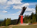 Zadov lookout tower - former ski jump in Sumava Mountains, Czech Republic
