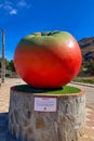 Tomato monument in Zafaraya, Spain on August 25, 2024 Royalty Free Stock Photo