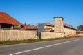 Zagonara characteristic ancient village vision square church houses detail Po Valley