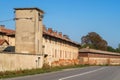 Zagonara characteristic ancient village vision square church houses detail Po Valley