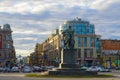 Zagorodny prospect and Gorokhovaya street. Monument to A.S. Griboyedov, St. Petersburg, Russia