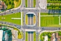 Zagreb. Aerial view of Zagreb intersection