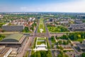 Zagreb. Aerial view of Zagreb lower town, fountains and famous landmarks Royalty Free Stock Photo
