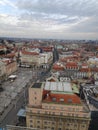 Zagreb capital of Croatia Ban Jelacic square and other buildings photo from skyscraper