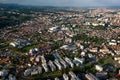 Zagreb city center from air